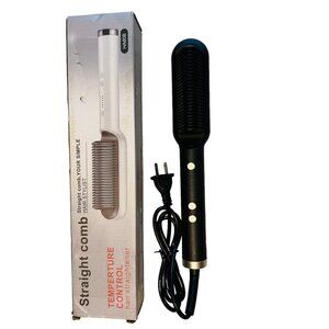 Straight Comb Temperature Control Hair Straightener Black